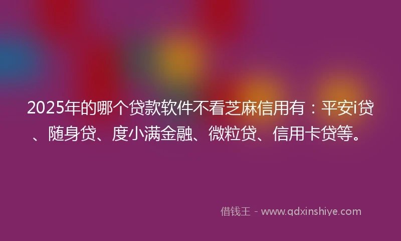 2025年的哪个贷款软件不看芝麻信用有：平安i贷、随身贷、度小满金融、微粒贷、信用卡贷等。