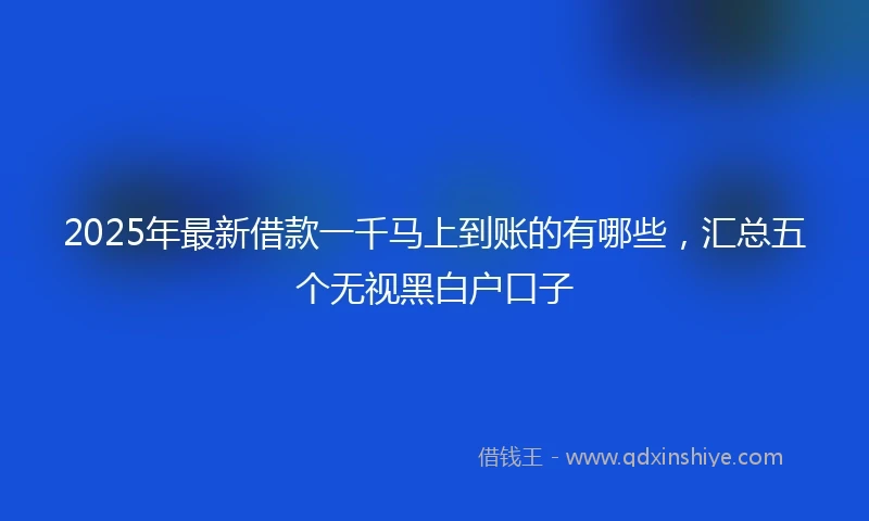 2025年最新借款一千马上到账的有哪些，汇总五个无视黑白户口子