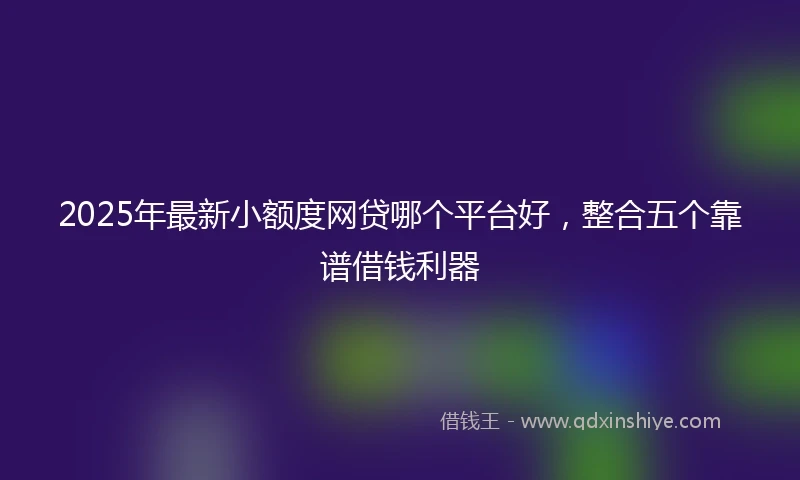 2025年最新小额度网贷哪个平台好,整合五个靠谱借钱利器