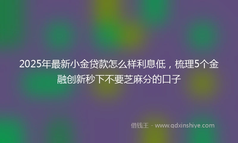 2025年最新小金贷款怎么样利息低，梳理5个金融创新秒下不要芝麻分的口子