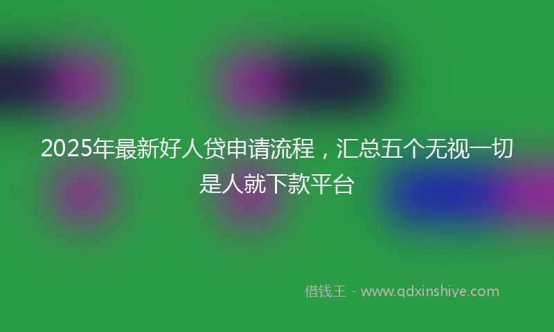2025年最新好人贷申请流程，汇总五个无视一切是人就下款平台