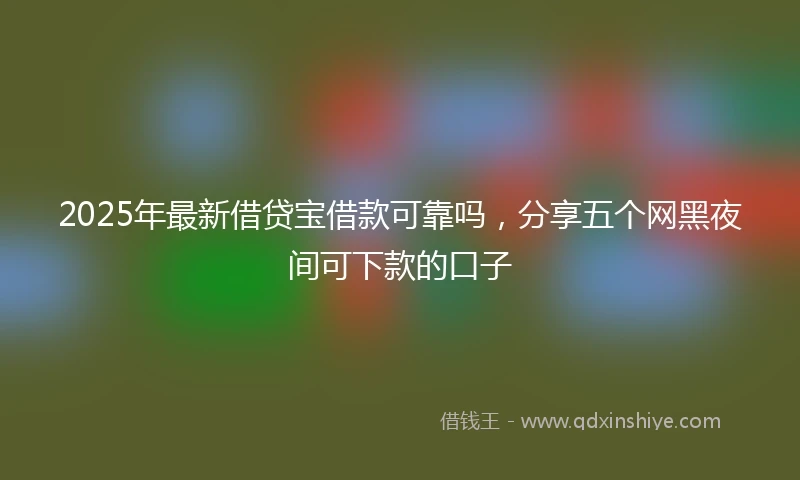 2025年最新借贷宝借款可靠吗，分享五个网黑夜间可下款的口子