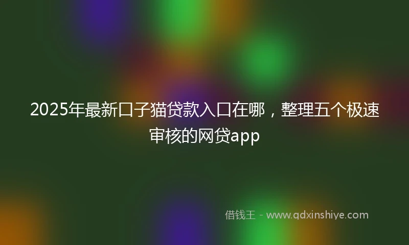 2025年最新口子猫贷款入口在哪，整理五个极速审核的网贷app