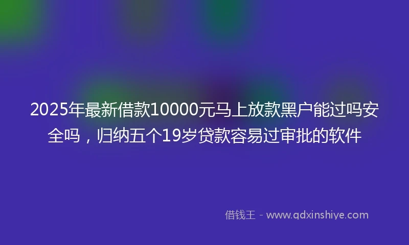 2025年最新借款10000元马上放款黑户能过吗安全吗，归纳五个19岁贷款容易过审批的软件