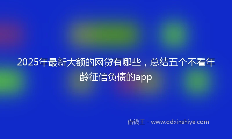 2025年最新大额的网贷有哪些，总结五个不看年龄征信负债的app