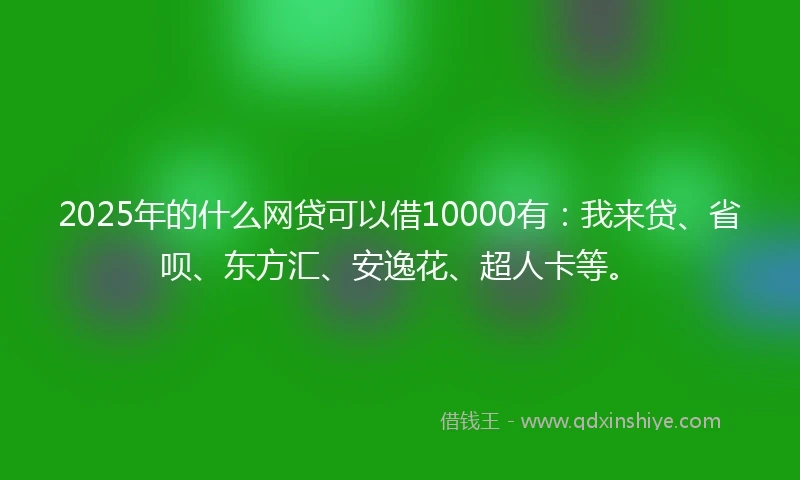 2025年的什么网贷可以借10000有：我来贷、省呗、东方汇、安逸花、超人卡等。