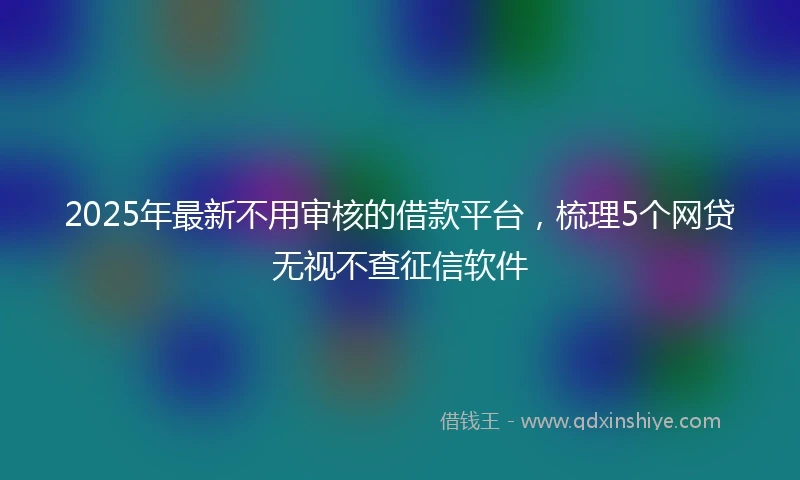 2025年最新不用审核的借款平台，梳理5个网贷无视不查征信软件