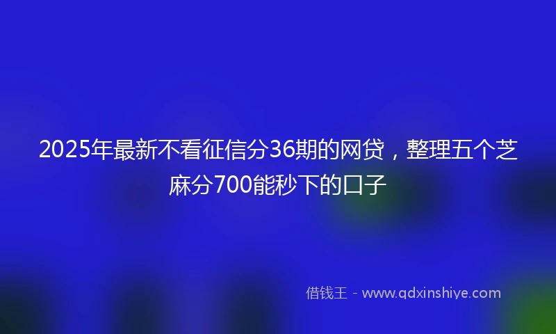 2025年最新不看征信分36期的网贷，整理五个芝麻分700能秒下的口子