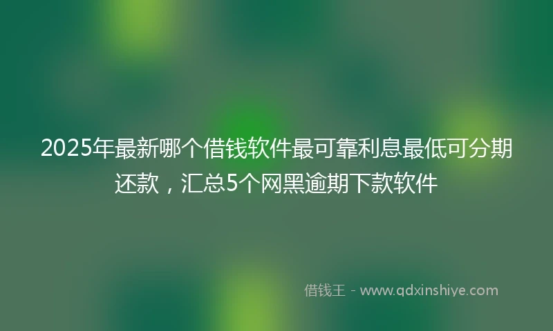 2025年最新哪个借钱软件最可靠利息最低可分期还款，汇总5个网黑逾期下款软件