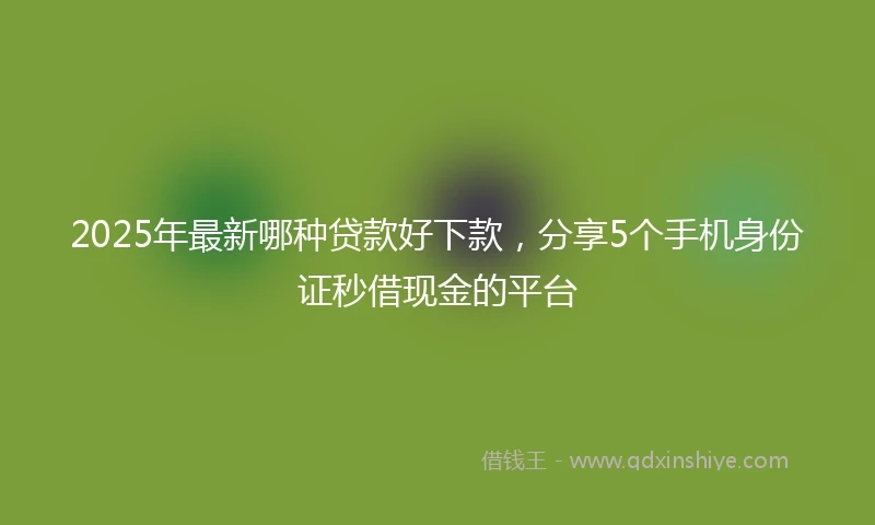 2025年最新哪种贷款好下款，分享5个手机身份证秒借现金的平台