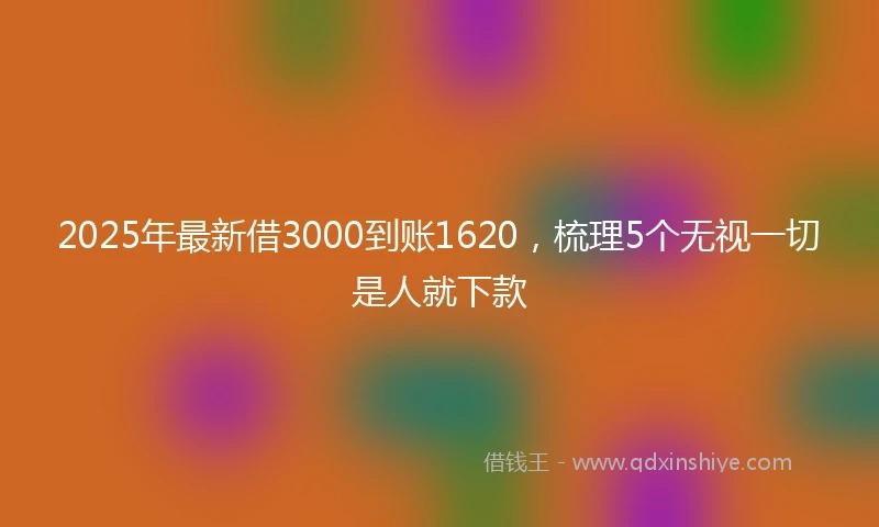 2025年最新借3000到账1620，梳理5个无视一切是人就下款
