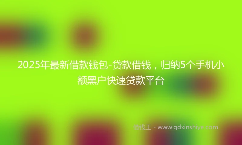 2025年最新借款钱包-贷款借钱，归纳5个手机小额黑户快速贷款平台