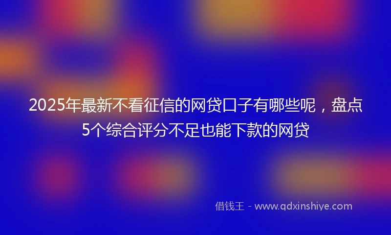 2025年最新不看征信的网贷口子有哪些呢，盘点5个综合评分不足也能下款的网贷
