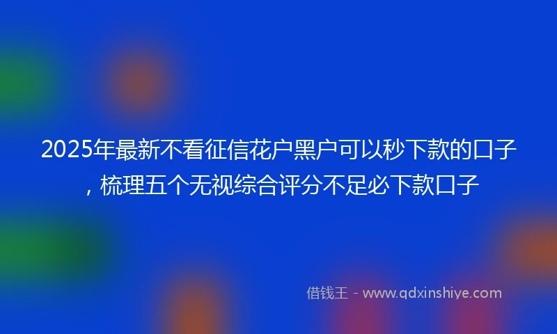 2025年最新不看征信花户黑户可以秒下款的口子，梳理五个无视综合评分不足必下款口子