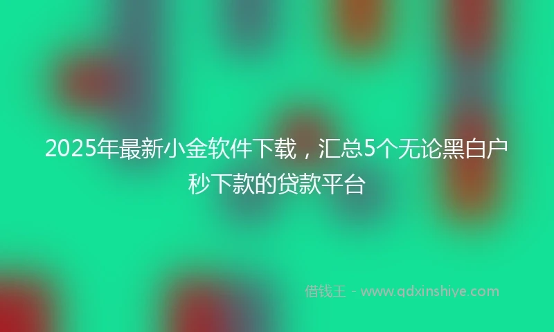 2025年最新小金软件下载，汇总5个无论黑白户秒下款的贷款平台