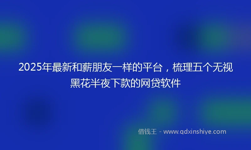 2025年最新和薪朋友一样的平台，梳理五个无视黑花半夜下款的网贷软件