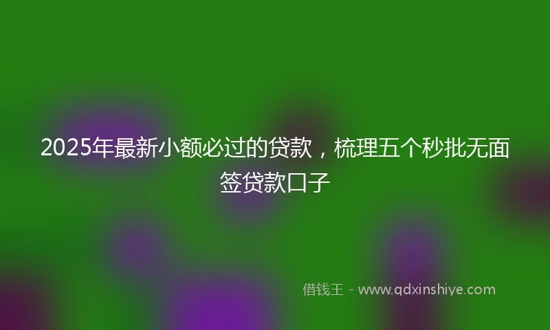 2025年最新小额必过的贷款，梳理五个秒批无面签贷款口子