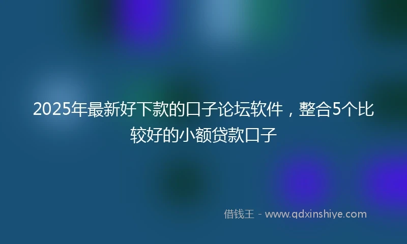 2025年最新好下款的口子论坛软件,整合5个比较好的小额贷款口子