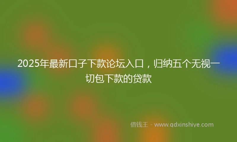 2025年最新口子下款论坛入口，归纳五个无视一切包下款的贷款