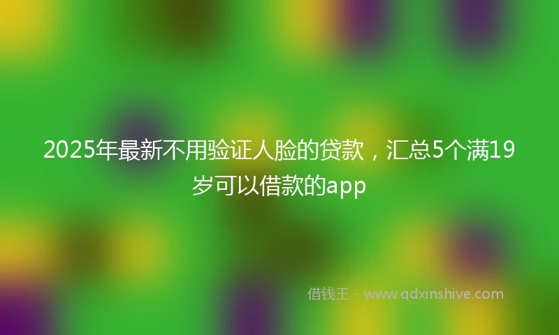 2025年最新不用验证人脸的贷款，汇总5个满19岁可以借款的app