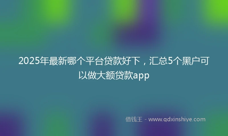 2025年最新哪个平台贷款好下，汇总5个黑户可以做大额贷款app