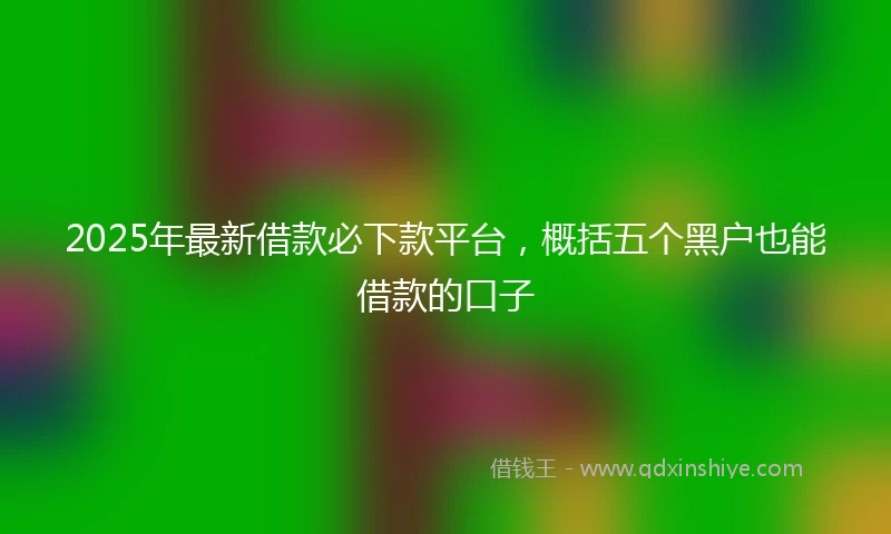 2025年最新借款必下款平台，概括五个黑户也能借款的口子