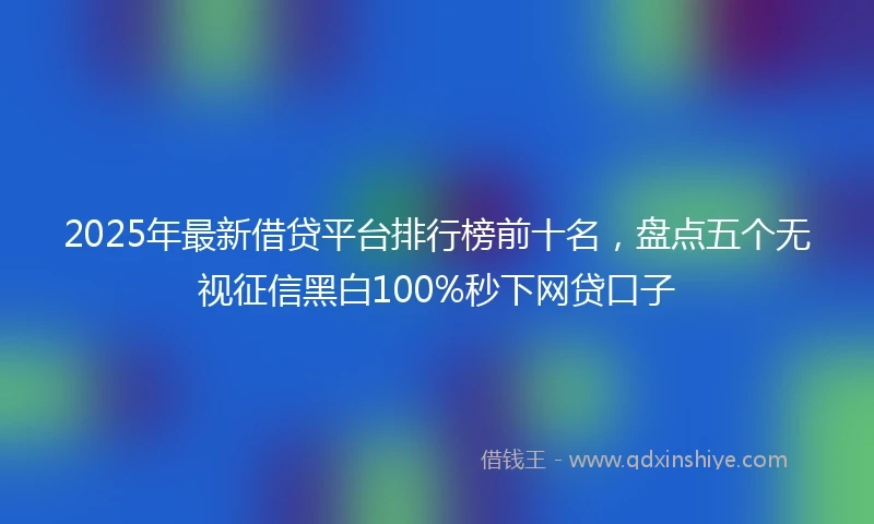 2025年最新借贷平台排行榜前十名，盘点五个无视征信黑白100%秒下网贷口子