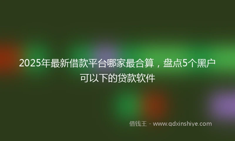 2025年最新借款平台哪家最合算，盘点5个黑户可以下的贷款软件