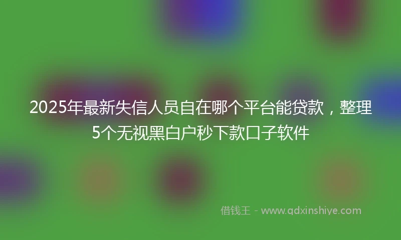 2025年最新失信人员自在哪个平台能贷款,整理5个无视黑白户秒下款口子软件
