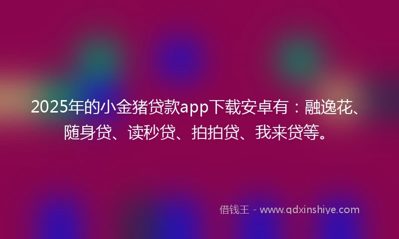 2025年的小金猪贷款app下载安卓有：融逸花、随身贷、读秒贷、拍拍贷、我来贷等。