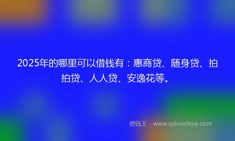 2025年的哪里可以借钱有：惠商贷、随身贷、拍拍贷、人人贷、安逸花等。