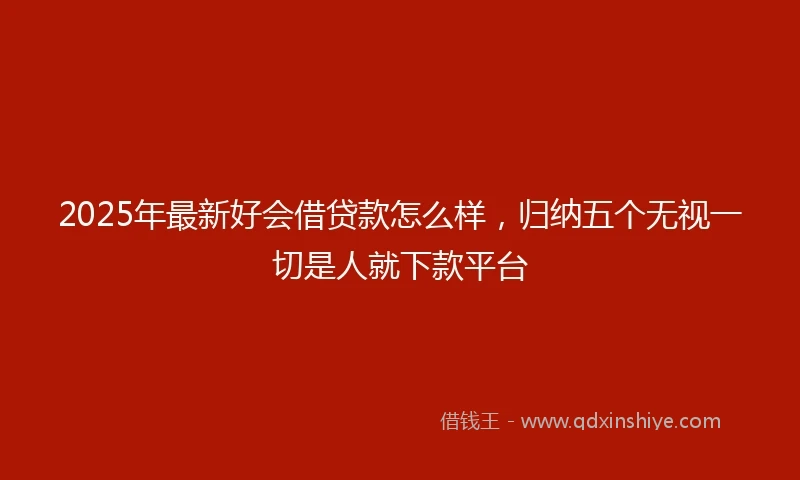 2025年最新好会借贷款怎么样，归纳五个无视一切是人就下款平台
