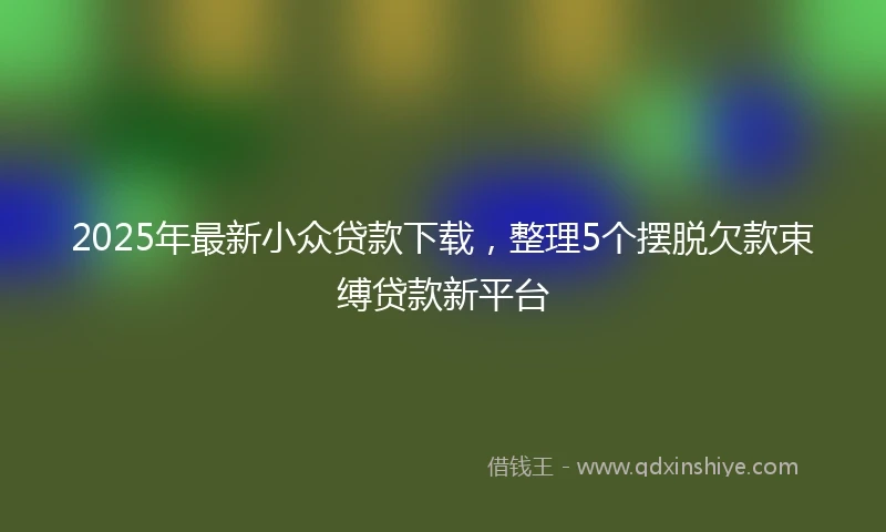 2025年最新小众贷款下载，整理5个摆脱欠款束缚贷款新平台