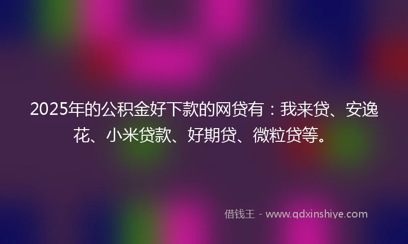2025年的公积金好下款的网贷有：我来贷、安逸花、小米贷款、好期贷、微粒贷等。