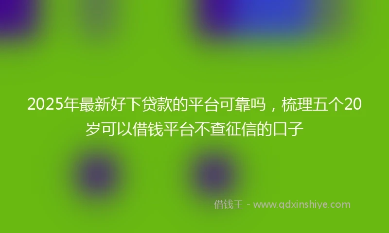 2025年最新好下贷款的平台可靠吗,梳理五个20岁可以借钱平台不查征信的口子