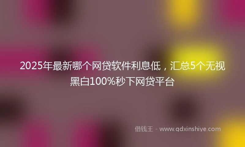 2025年最新哪个网贷软件利息低，汇总5个无视黑白100%秒下网贷平台