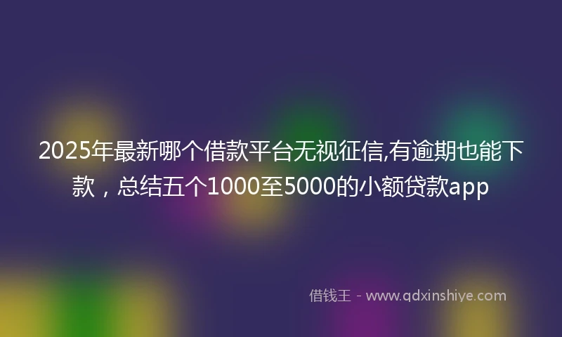 2025年最新哪个借款平台无视征信,有逾期也能下款，总结五个1000至5000的小额贷款app