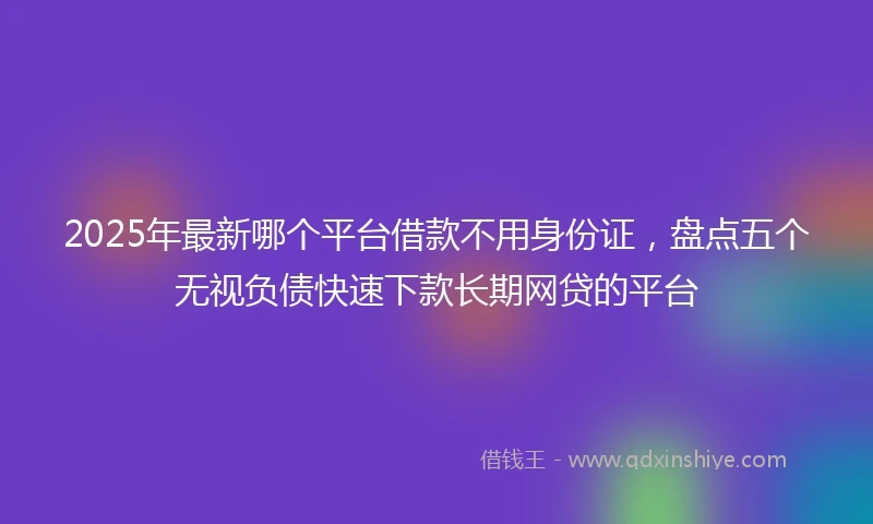 2025年最新哪个平台借款不用身份证，盘点五个无视负债快速下款长期网贷的平台