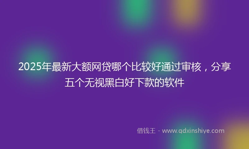 2025年最新大额网贷哪个比较好通过审核，分享五个无视黑白好下款的软件