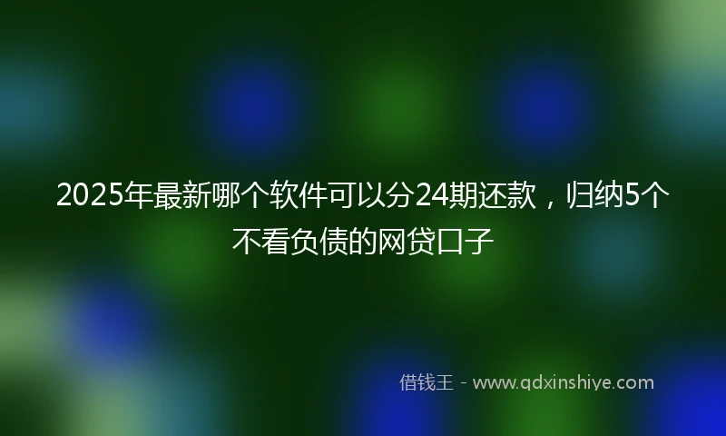 2025年最新哪个软件可以分24期还款，归纳5个不看负债的网贷口子