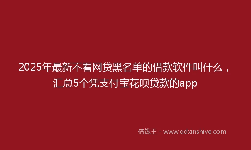 2025年最新不看网贷黑名单的借款软件叫什么，汇总5个凭支付宝花呗贷款的app