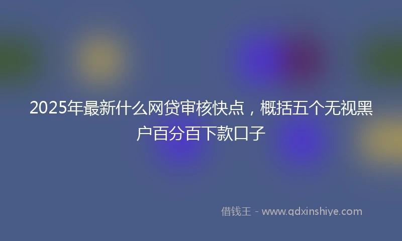 2025年最新什么网贷审核快点，概括五个无视黑户百分百下款口子