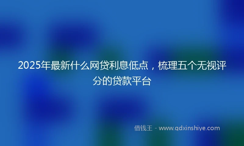 2025年最新什么网贷利息低点，梳理五个无视评分的贷款平台