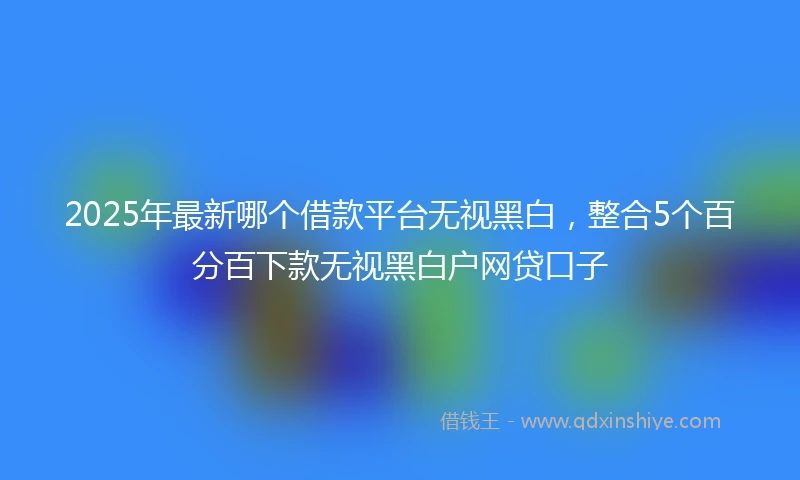 2025年最新哪个借款平台无视黑白，整合5个百分百下款无视黑白户网贷口子