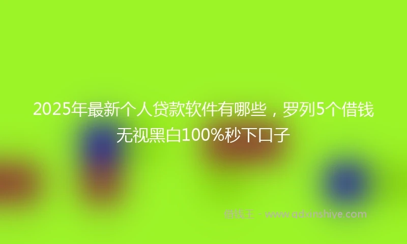 2025年最新个人贷款软件有哪些，罗列5个借钱无视黑白100%秒下口子