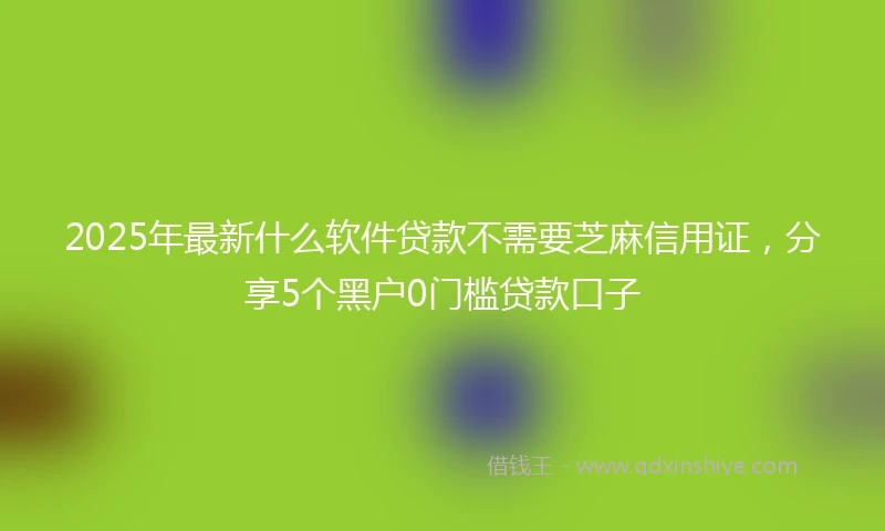 2025年最新什么软件贷款不需要芝麻信用证，分享5个黑户0门槛贷款口子
