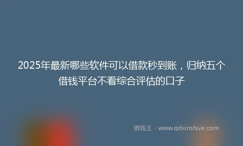 2025年最新哪些软件可以借款秒到账，归纳五个借钱平台不看综合评估的口子