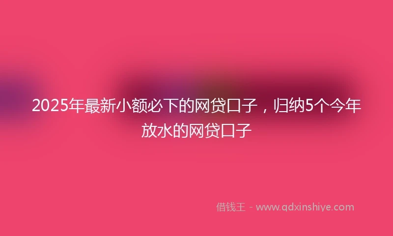 2025年最新小额必下的网贷口子,归纳5个今年放水的网贷口子