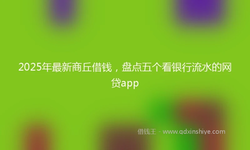 2025年最新商丘借钱,盘点五个看银行流水的网贷app