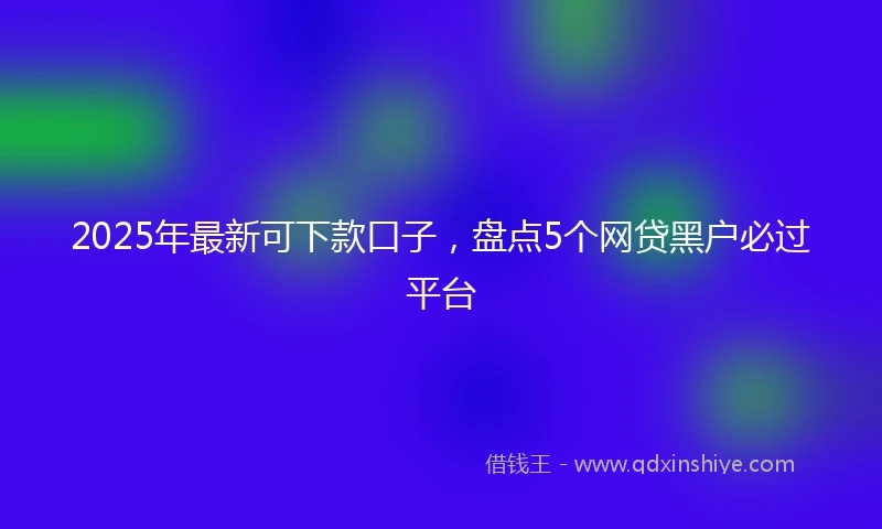 2025年最新可下款口子，盘点5个网贷黑户必过平台